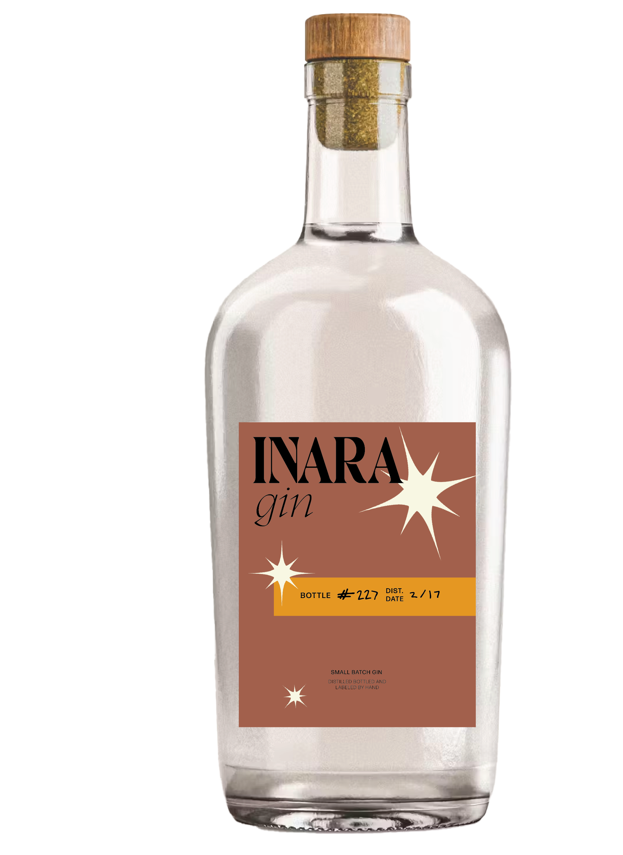 Mockup of an Inara Gin Bottle