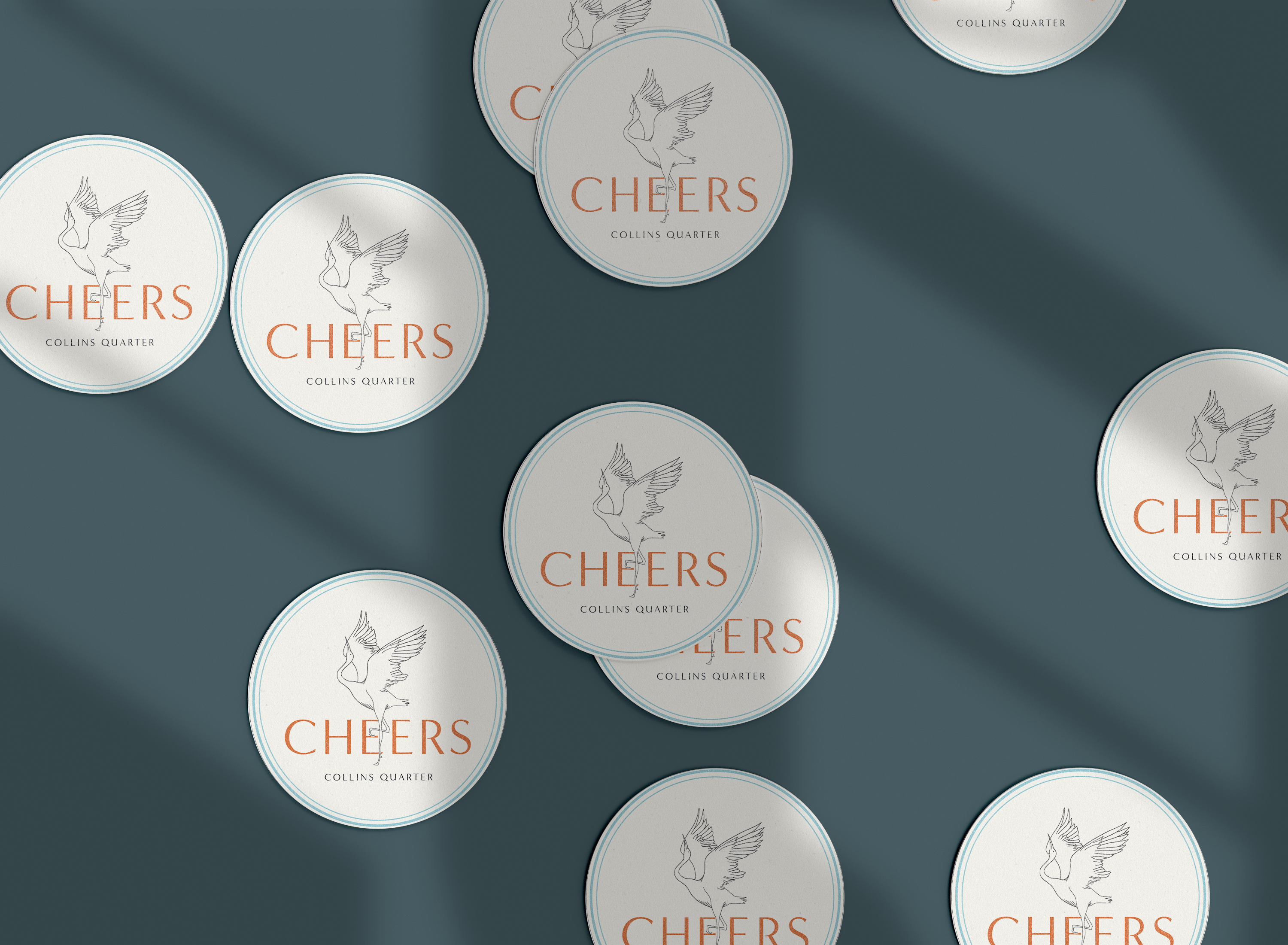 Coaster mockups that say cheers