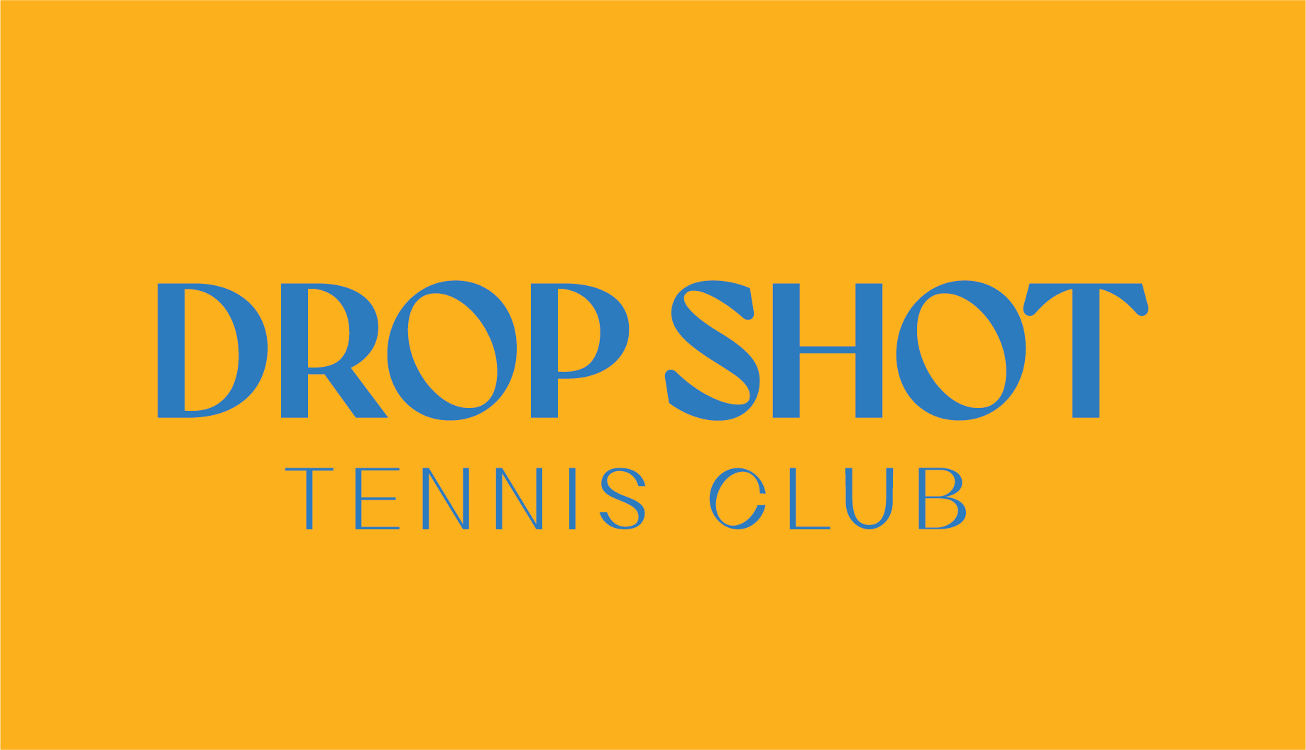 Blue drop shot logo on yellow background