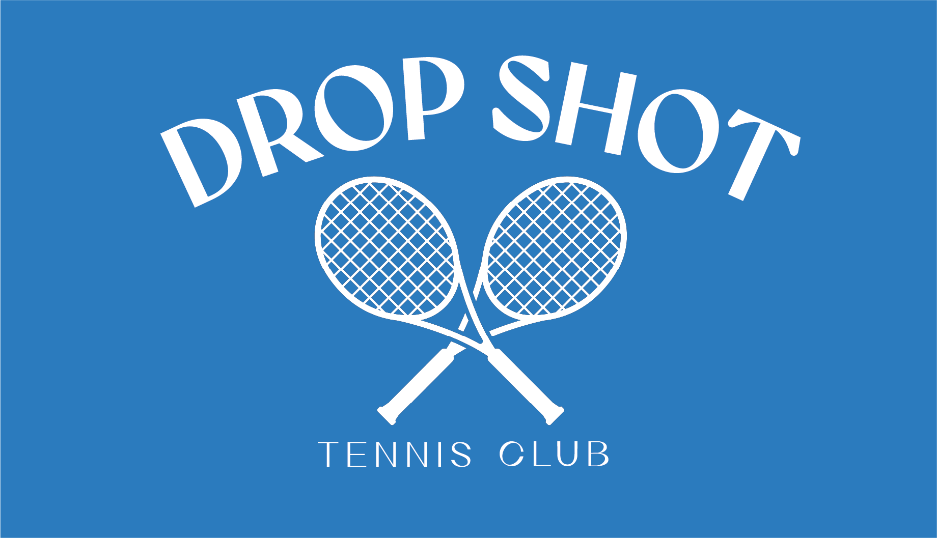 white Drop Shot logo two on blue background