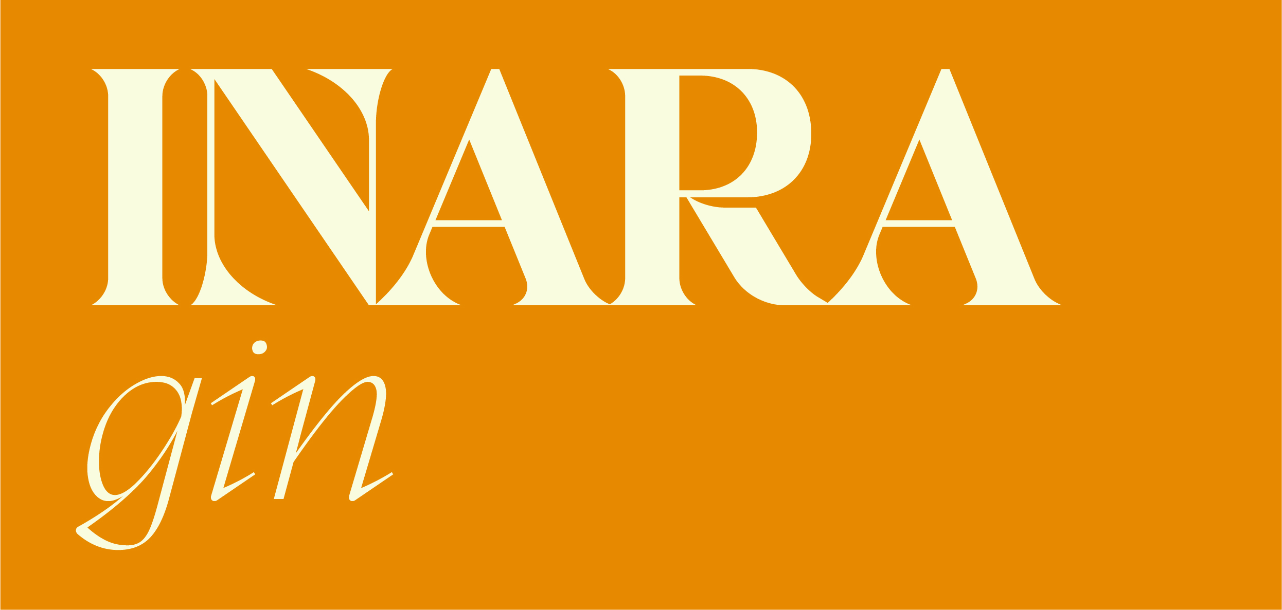 Inara Logo in white on a yellow background