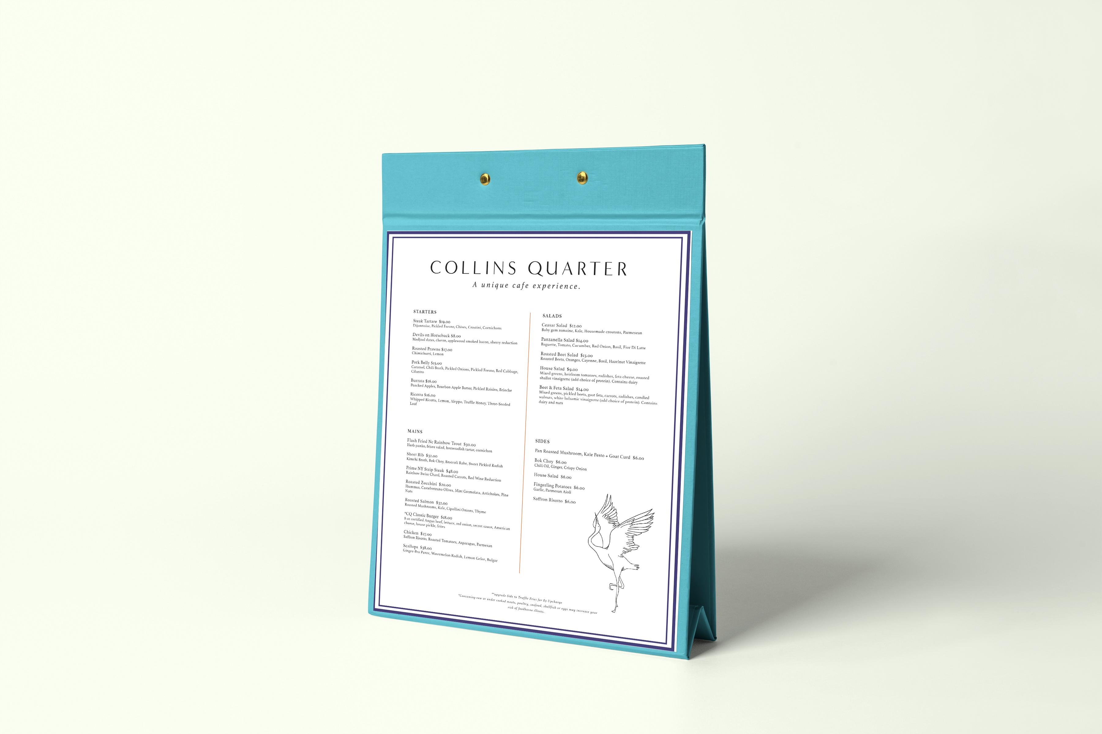 menu mockup